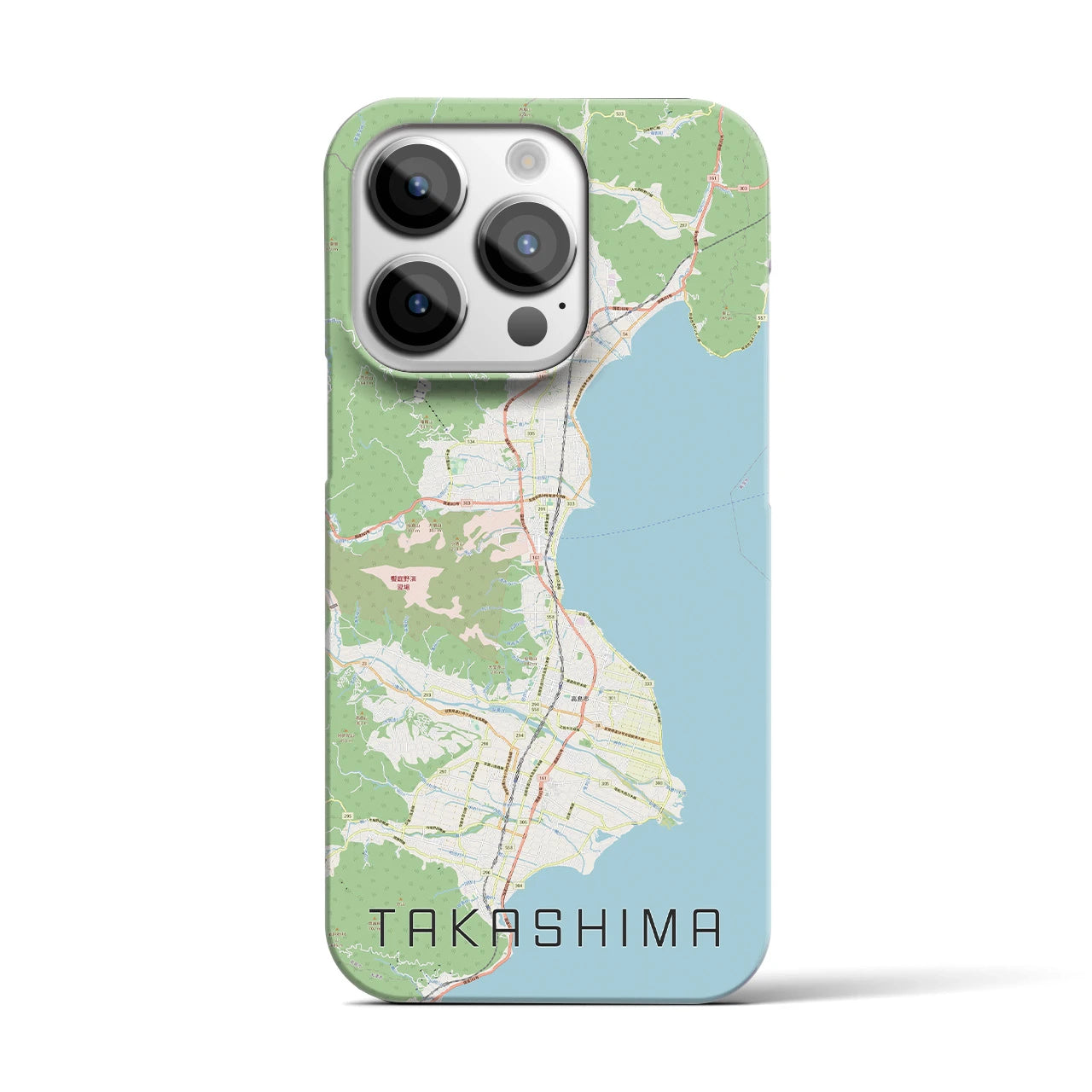 【高島】地図柄iPhoneケース（バックカバータイプ・ナチュラル）iPhone 14 Pro 用