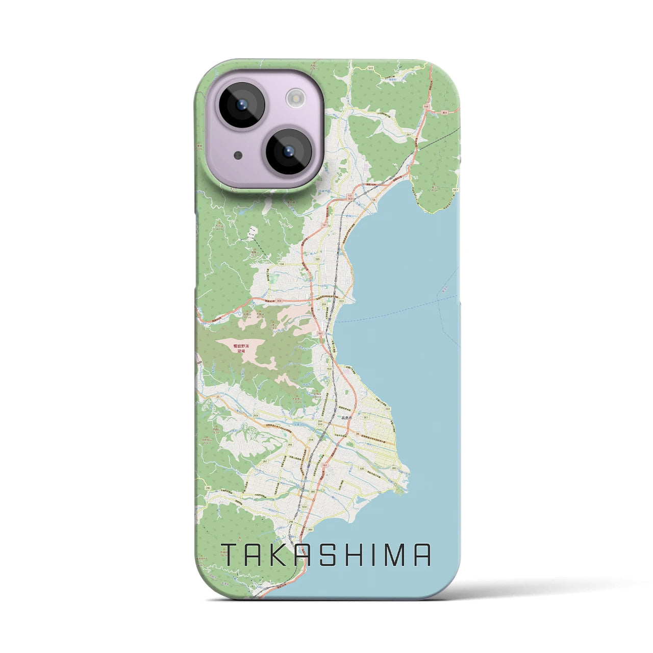 【高島】地図柄iPhoneケース（バックカバータイプ・ナチュラル）iPhone 14 用