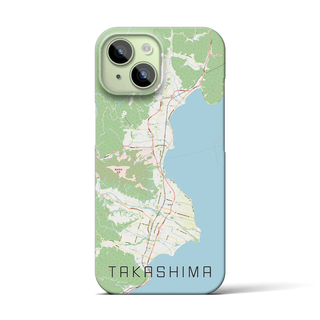 【高島】地図柄iPhoneケース（バックカバータイプ・ナチュラル）iPhone 15 用
