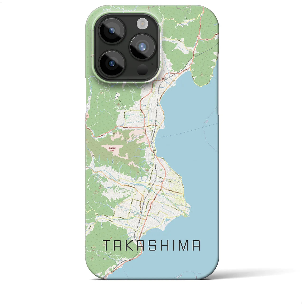 【高島】地図柄iPhoneケース（バックカバータイプ・ナチュラル）iPhone 15 Pro Max 用