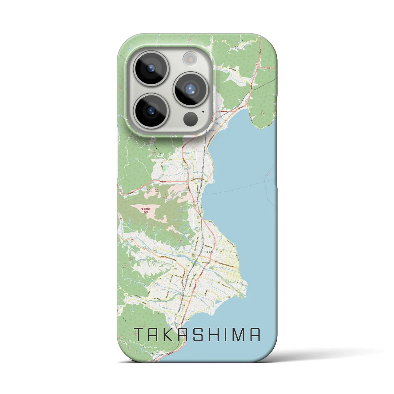 【高島】地図柄iPhoneケース（バックカバータイプ・ナチュラル）iPhone 15 Pro 用