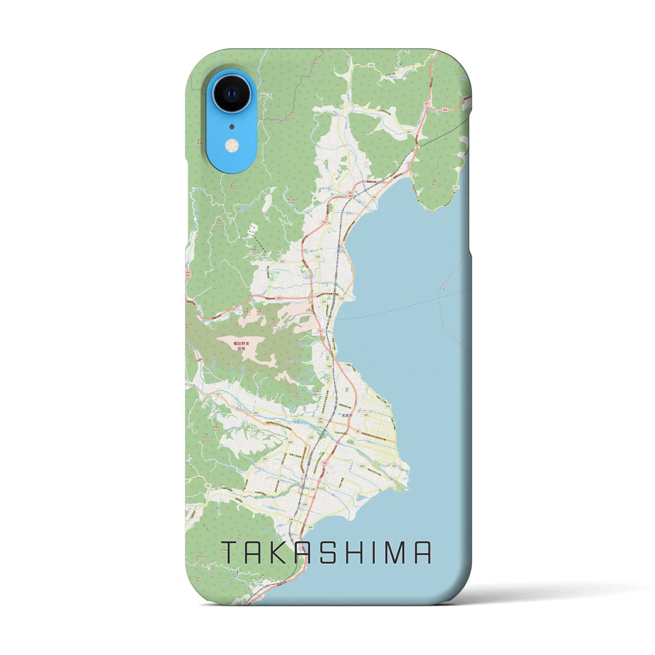 【高島】地図柄iPhoneケース（バックカバータイプ・ナチュラル）iPhone XR 用