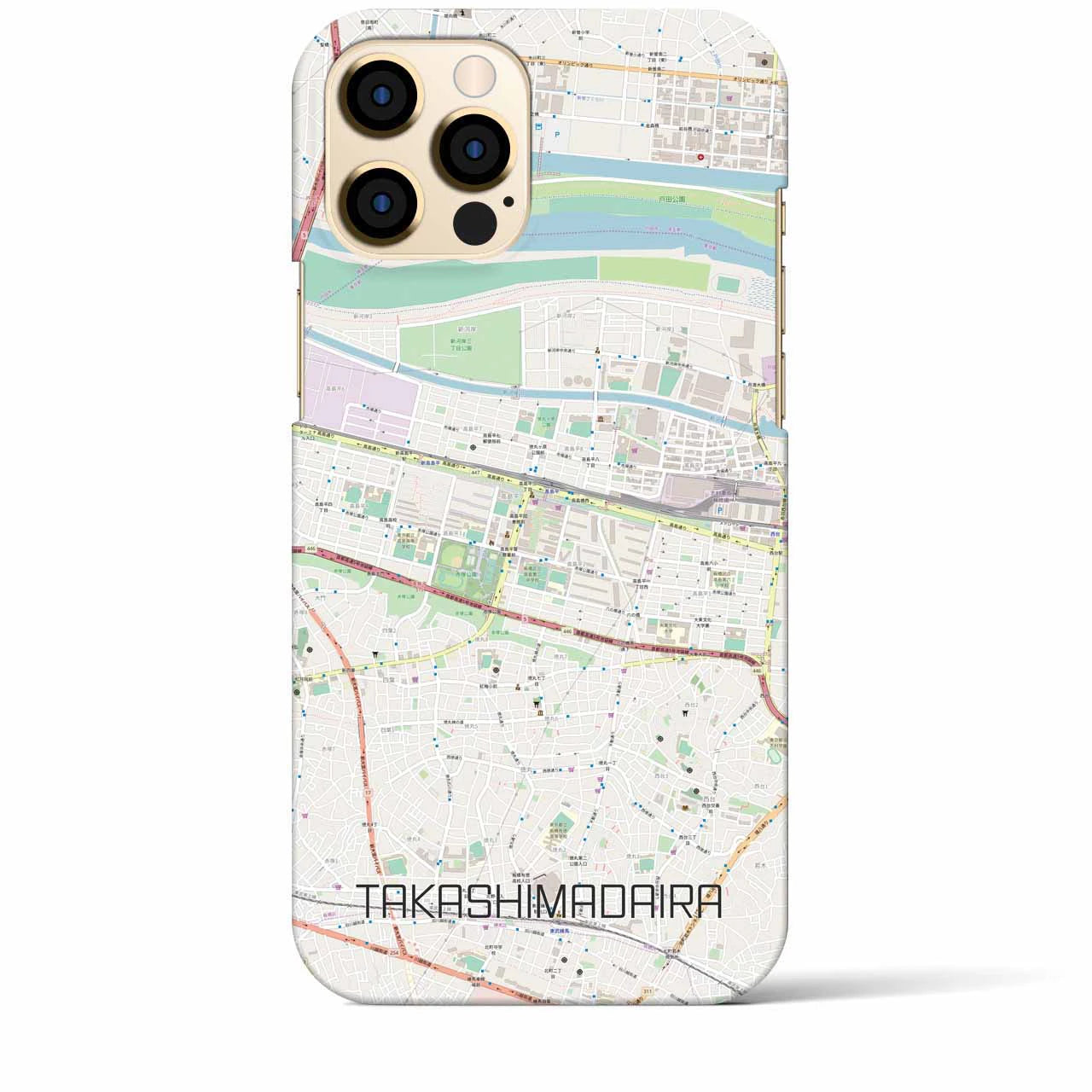 【高島平】地図柄iPhoneケース（バックカバータイプ・ナチュラル）iPhone 12 Pro Max 用