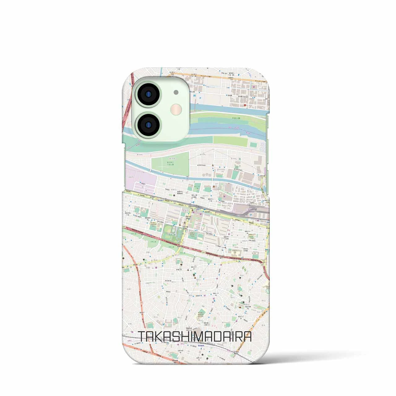 【高島平】地図柄iPhoneケース（バックカバータイプ・ナチュラル）iPhone 12 mini 用