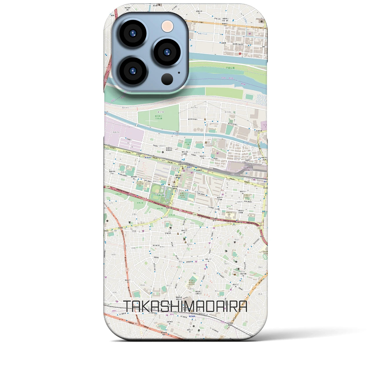 【高島平】地図柄iPhoneケース（バックカバータイプ・ナチュラル）iPhone 13 Pro Max 用