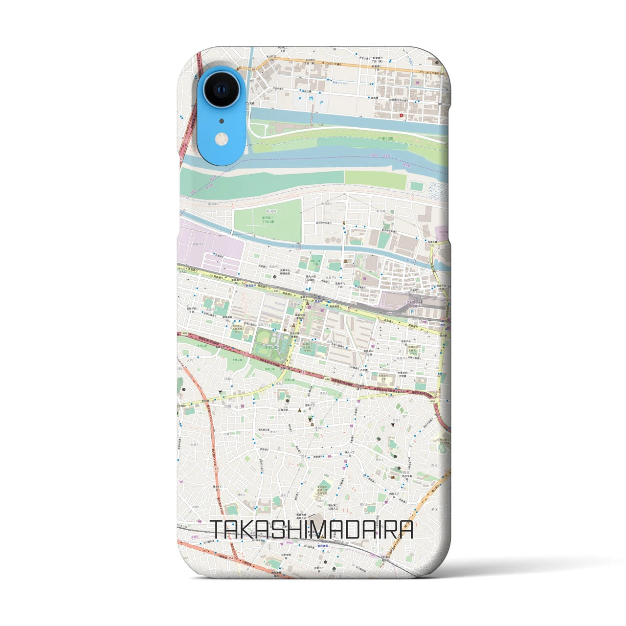 【高島平】地図柄iPhoneケース（バックカバータイプ・ナチュラル）iPhone XR 用
