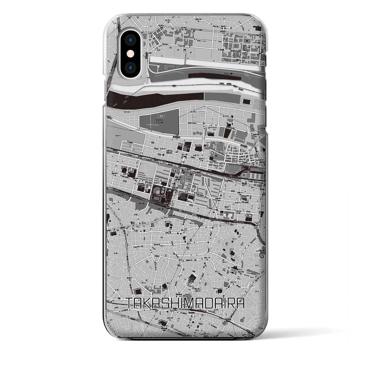 【高島平】地図柄iPhoneケース（クリアタイプ・モノトーン）iPhone XS Max 用