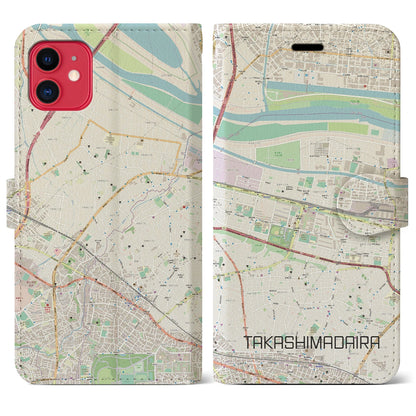 【高島平（東京都）】地図柄iPhoneケース（手帳タイプ）ナチュラル・iPhone 11 用