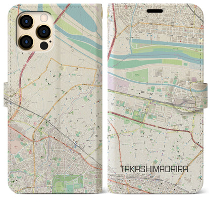 【高島平（東京都）】地図柄iPhoneケース（手帳タイプ）ナチュラル・iPhone 12 Pro Max 用