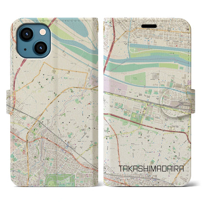 【高島平（東京都）】地図柄iPhoneケース（手帳タイプ）ナチュラル・iPhone 13 用