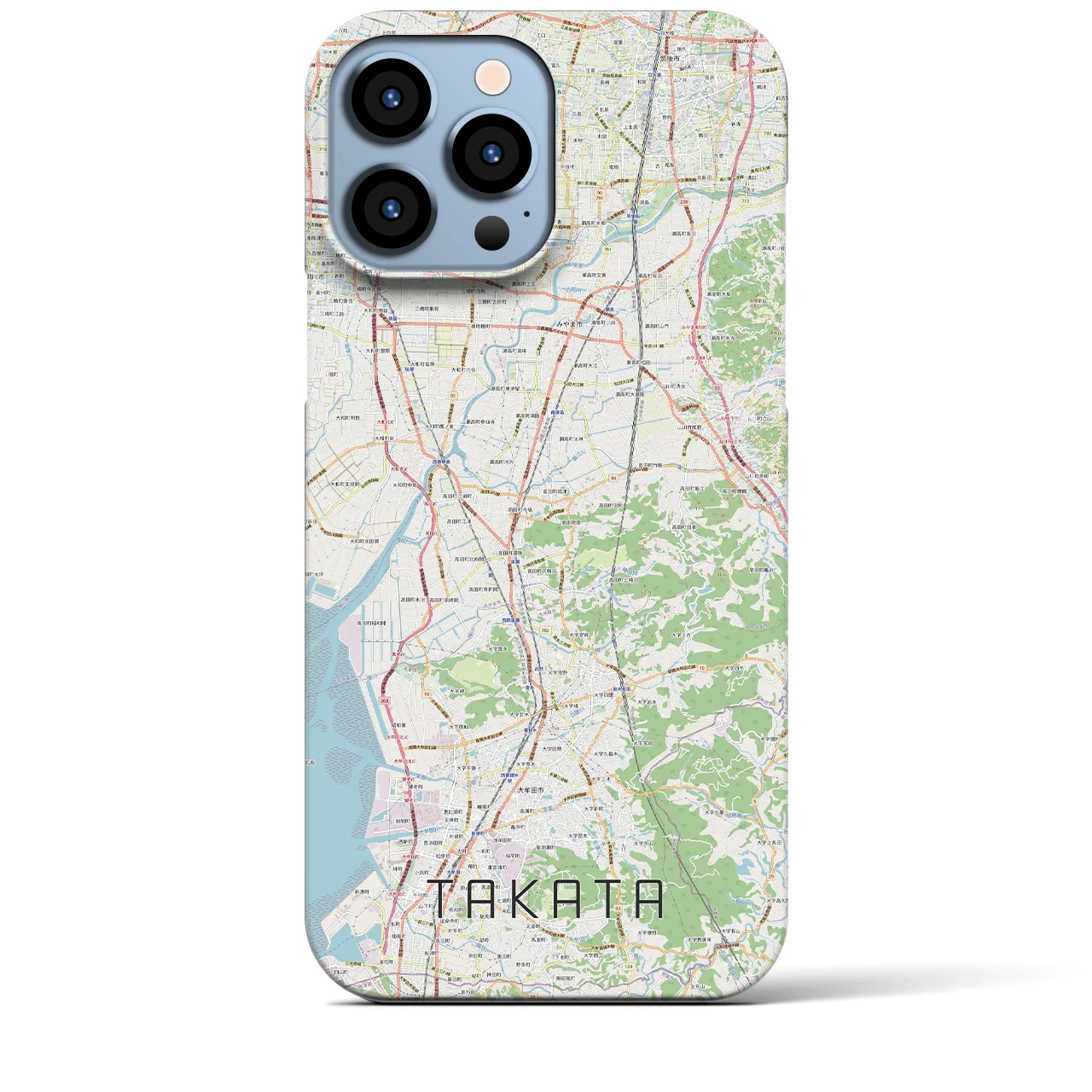 【高田】地図柄iPhoneケース（バックカバータイプ・ナチュラル）iPhone 13 Pro Max 用