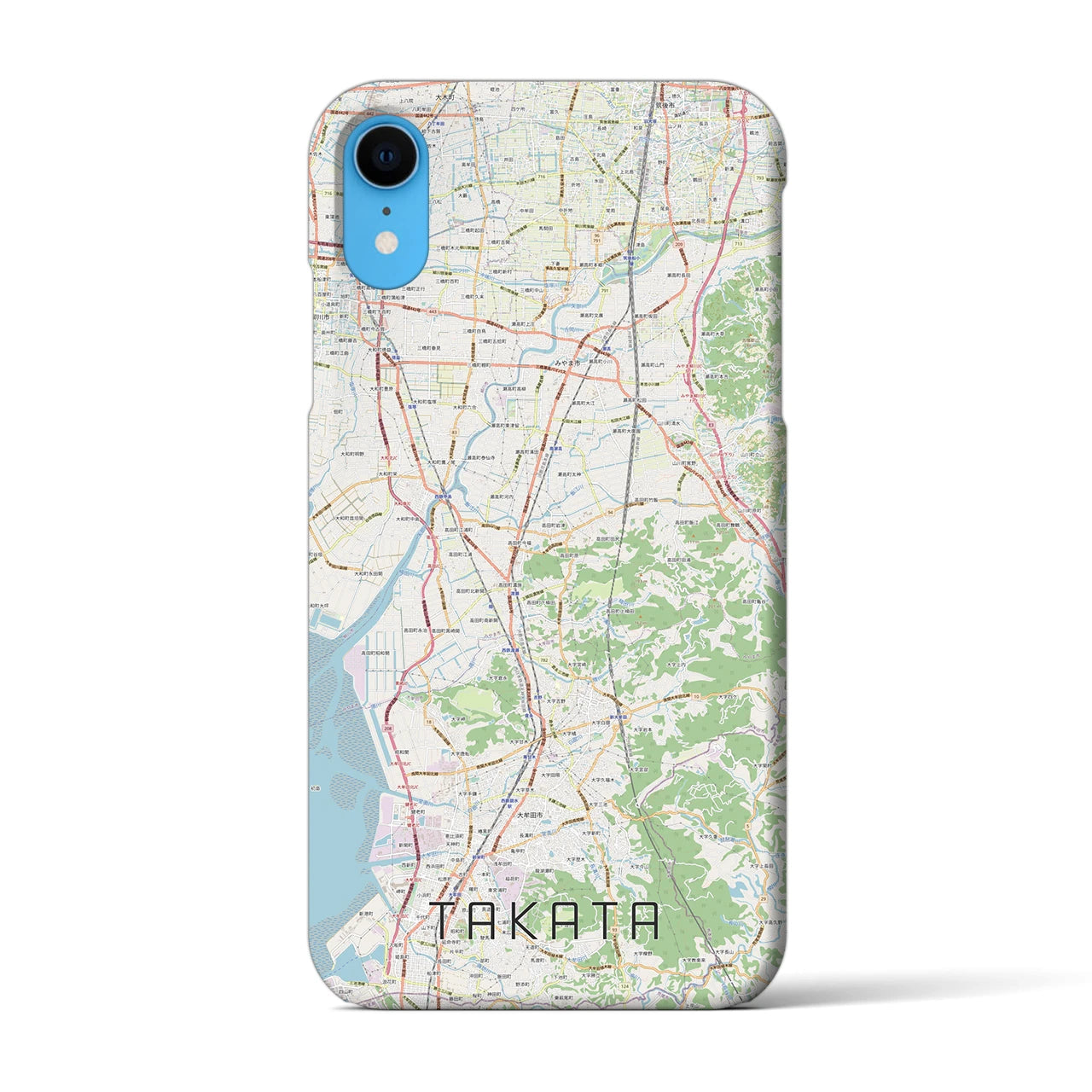 【高田】地図柄iPhoneケース（バックカバータイプ・ナチュラル）iPhone XR 用