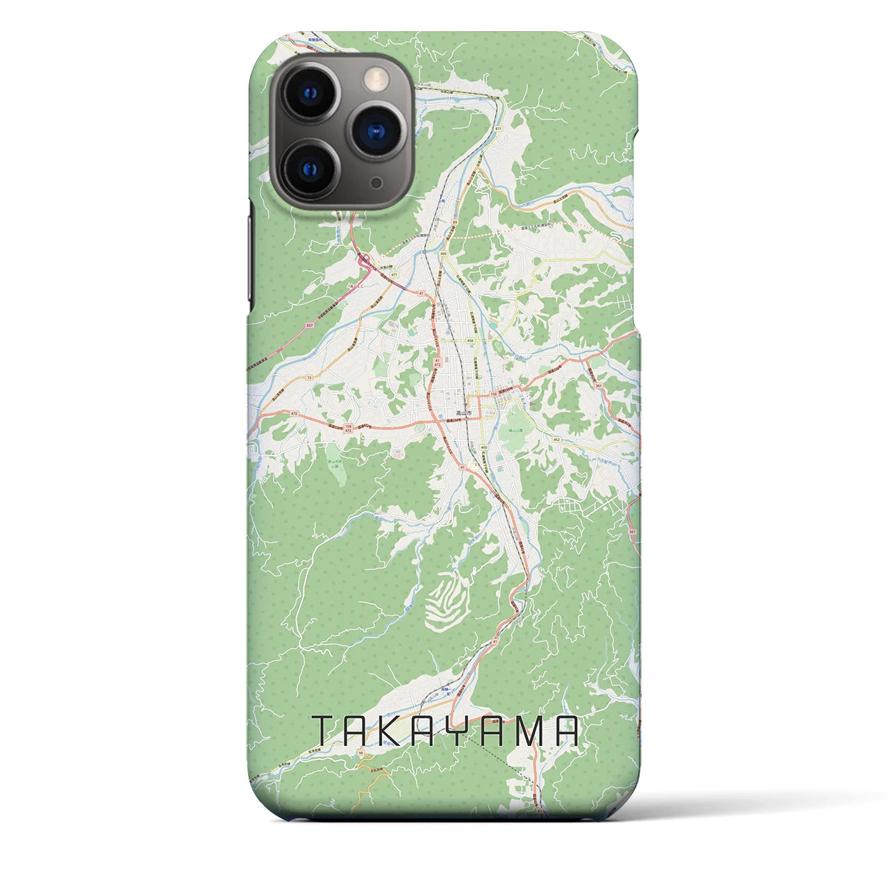 【高山】地図柄iPhoneケース（バックカバータイプ・ナチュラル）iPhone 11 Pro Max 用