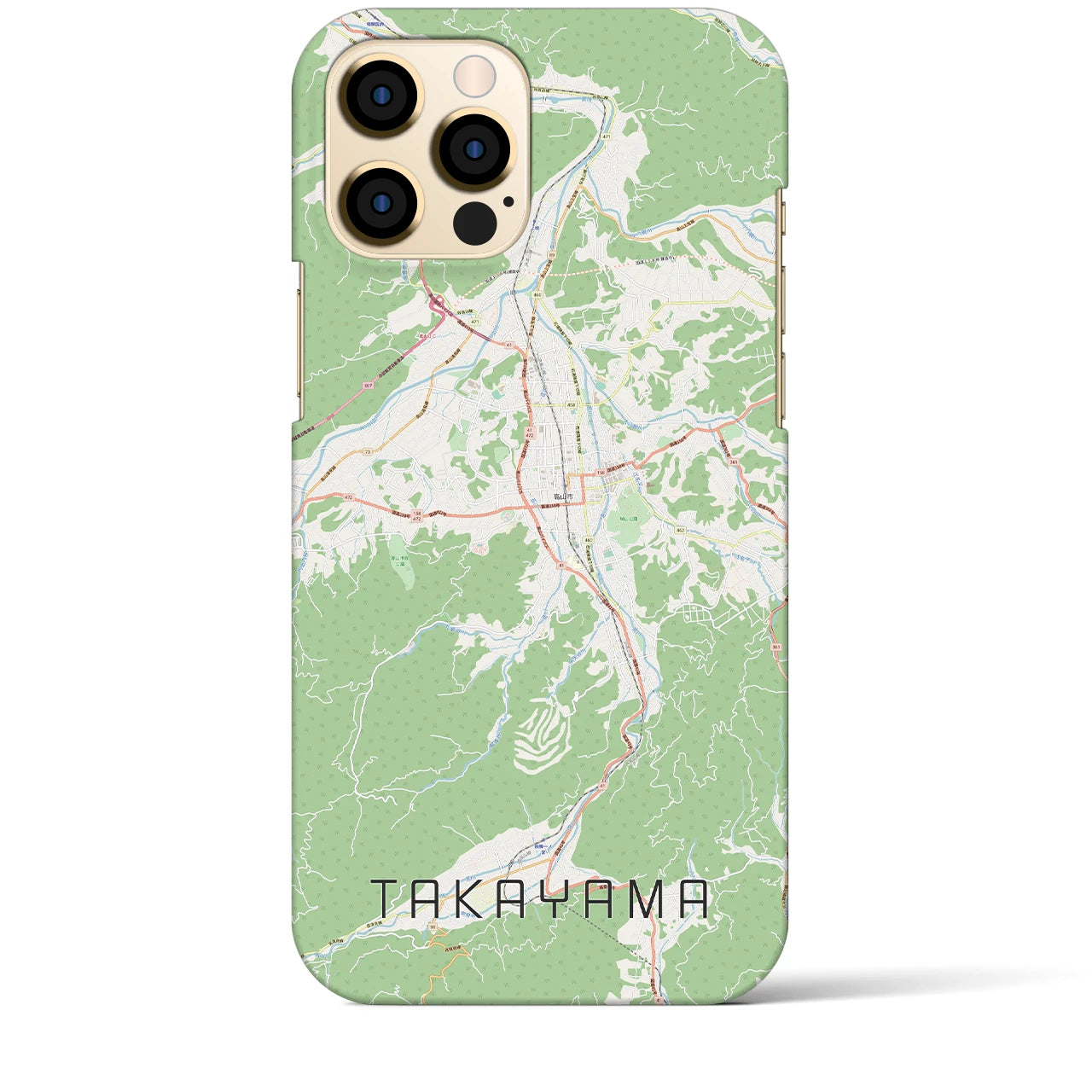 【高山】地図柄iPhoneケース（バックカバータイプ・ナチュラル）iPhone 12 Pro Max 用