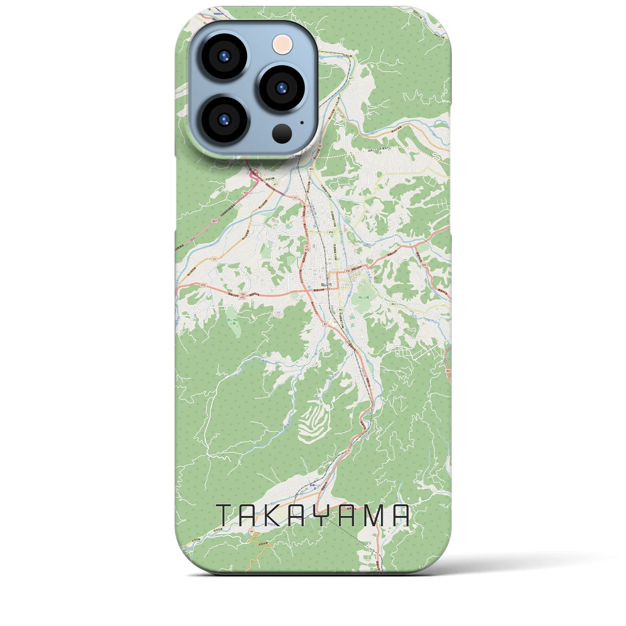 【高山】地図柄iPhoneケース（バックカバータイプ・ナチュラル）iPhone 13 Pro Max 用