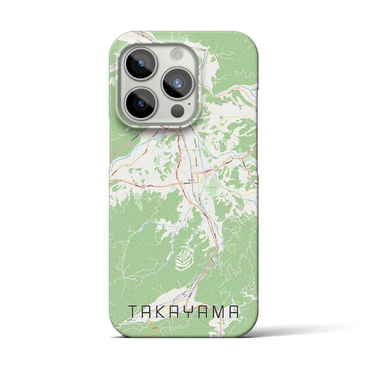 【高山】地図柄iPhoneケース（バックカバータイプ・ナチュラル）iPhone 15 Pro 用