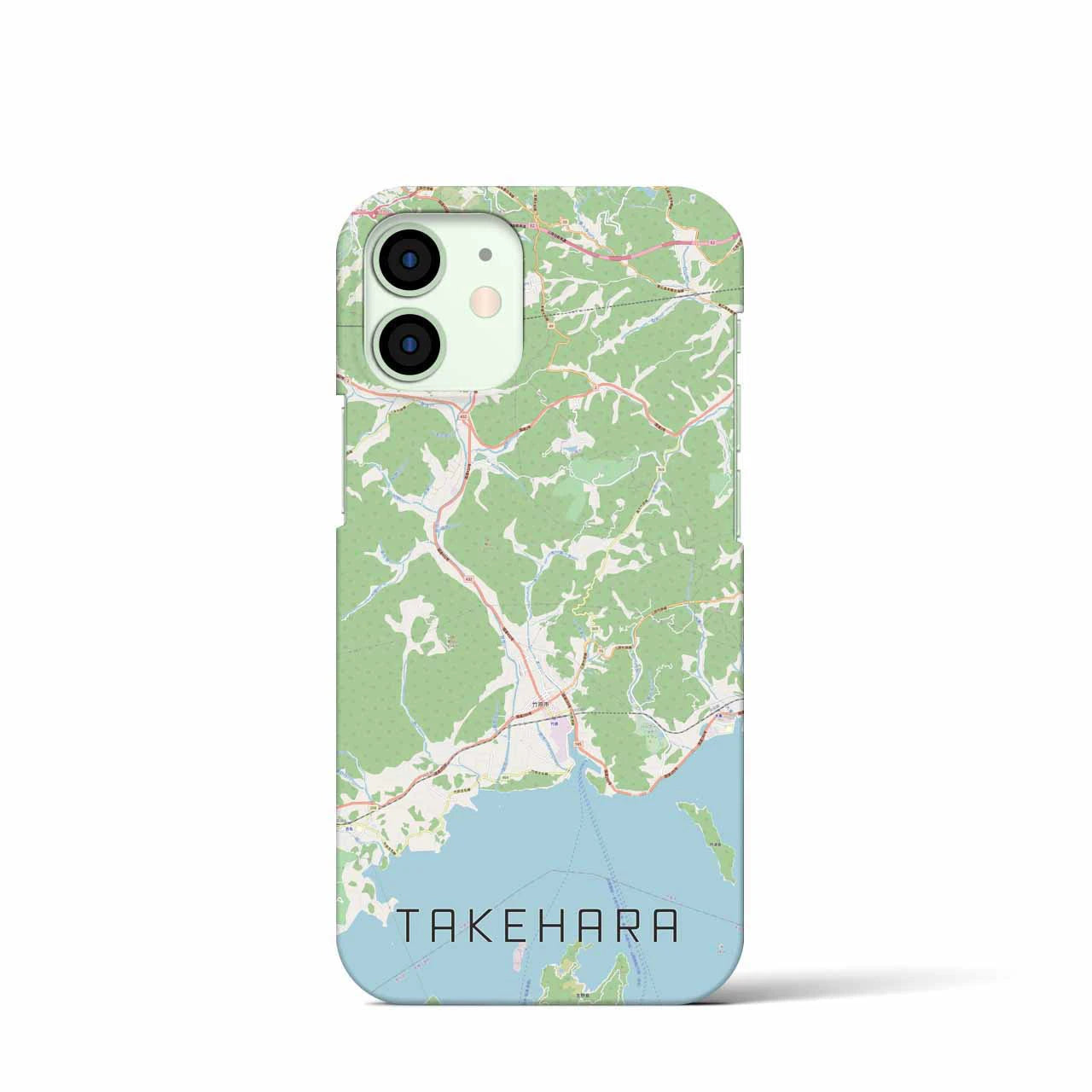 【竹原】地図柄iPhoneケース（バックカバータイプ・ナチュラル）iPhone 12 mini 用