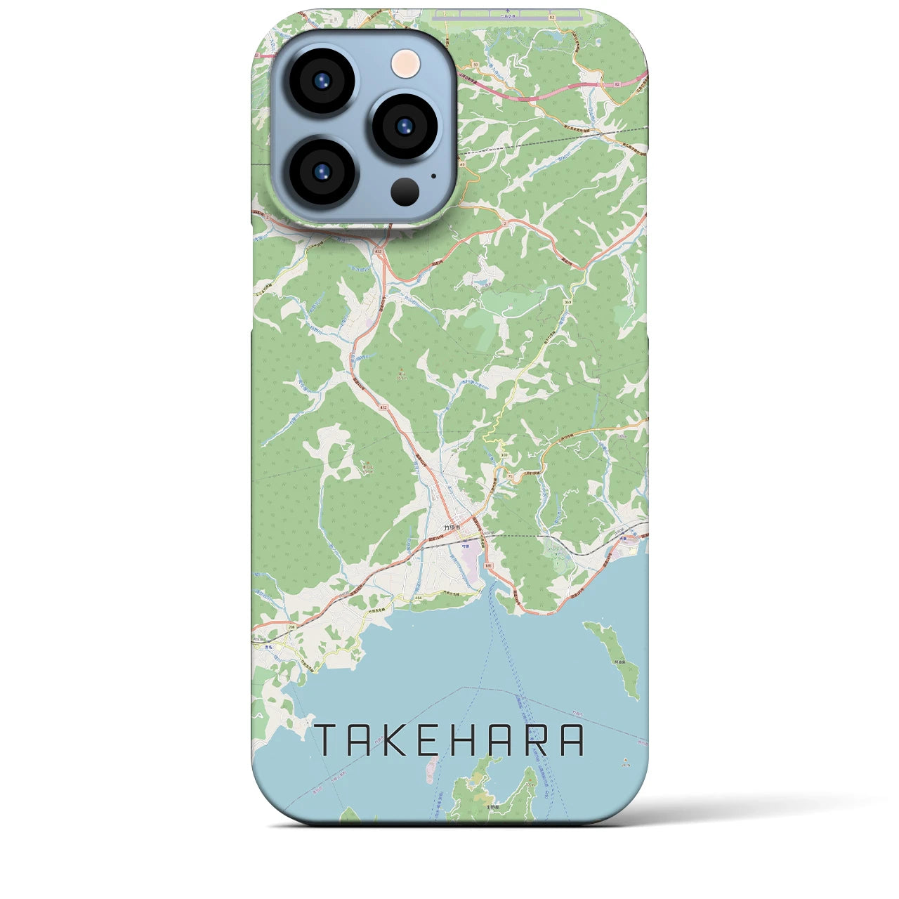 【竹原】地図柄iPhoneケース（バックカバータイプ・ナチュラル）iPhone 13 Pro Max 用