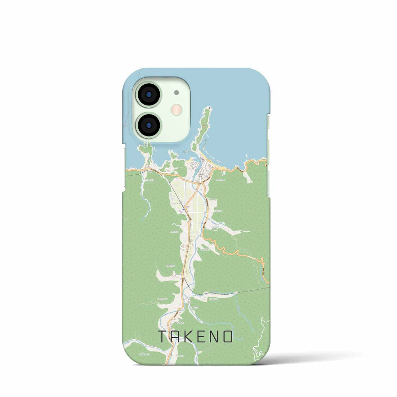 【竹野】地図柄iPhoneケース（バックカバータイプ・ナチュラル）iPhone 12 mini 用