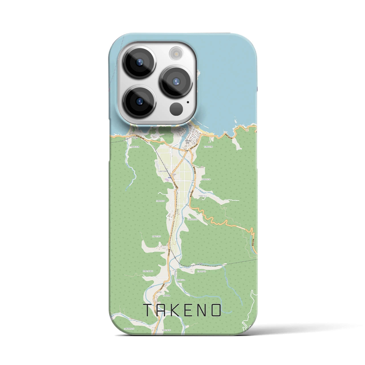 【竹野】地図柄iPhoneケース（バックカバータイプ・ナチュラル）iPhone 14 Pro 用