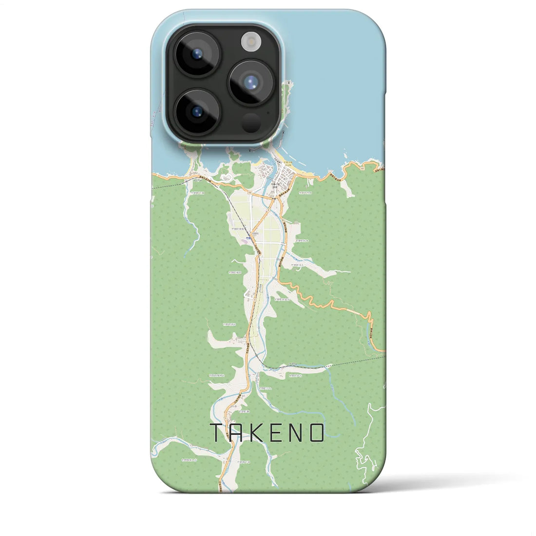 【竹野】地図柄iPhoneケース（バックカバータイプ・ナチュラル）iPhone 15 Pro Max 用