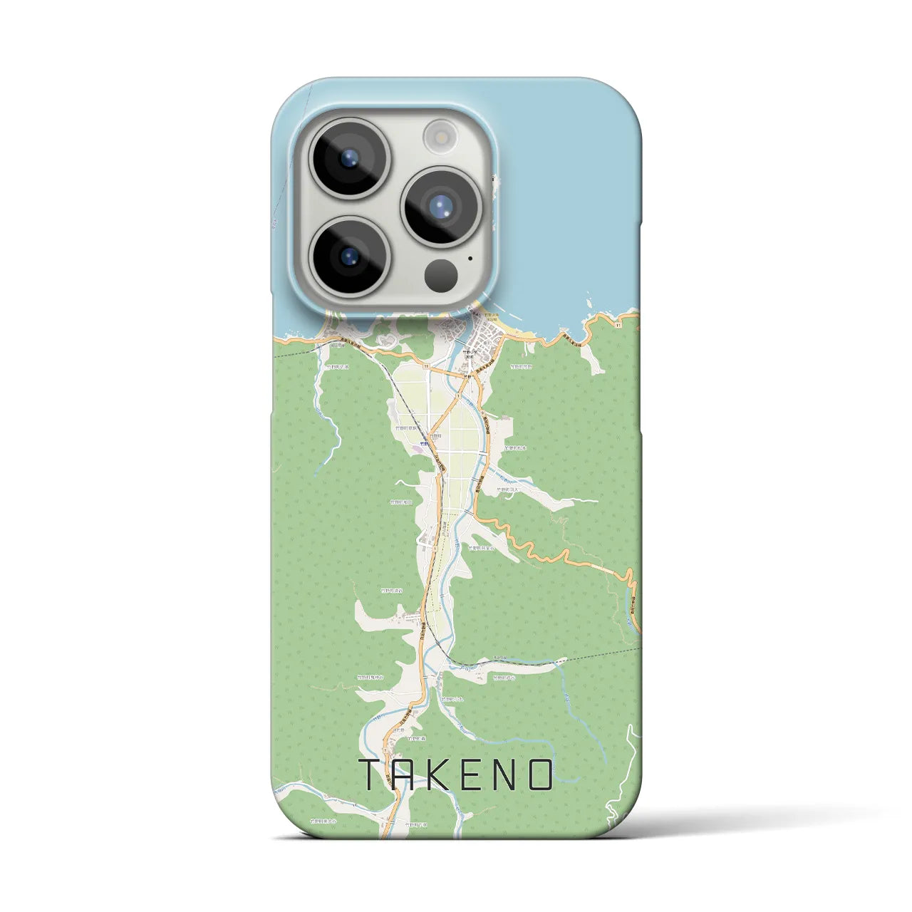 【竹野】地図柄iPhoneケース（バックカバータイプ・ナチュラル）iPhone 15 Pro 用
