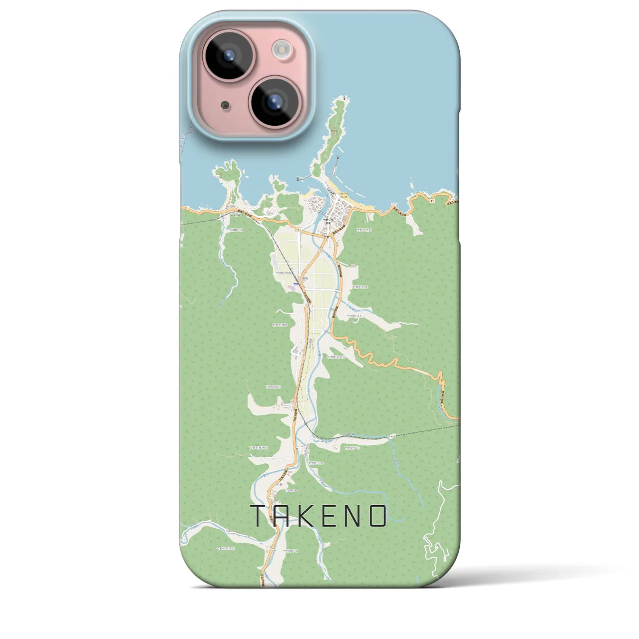 【竹野】地図柄iPhoneケース（バックカバータイプ・ナチュラル）iPhone 15 Plus 用