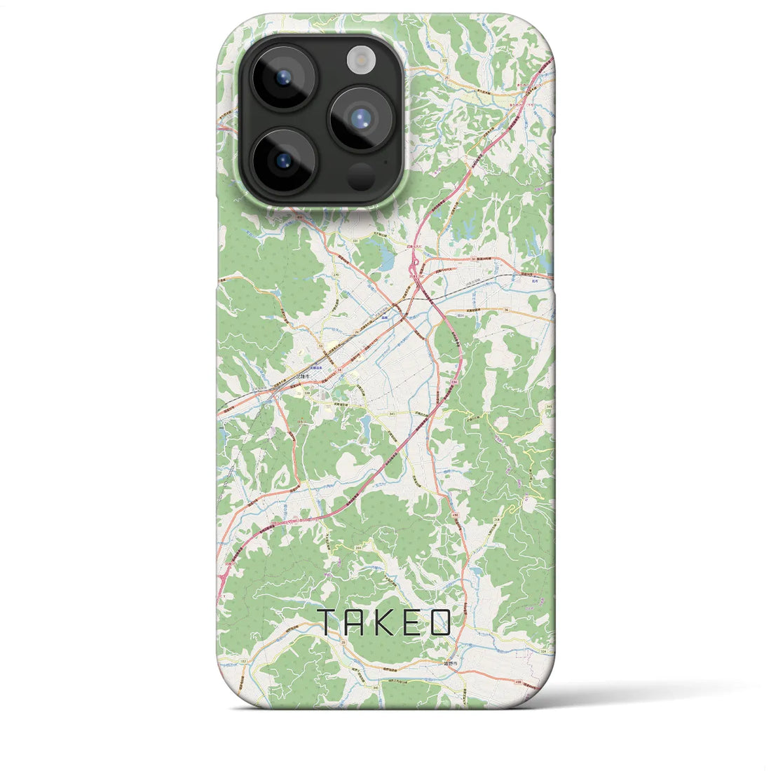 【武雄】地図柄iPhoneケース（バックカバータイプ・ナチュラル）iPhone 15 Pro Max 用