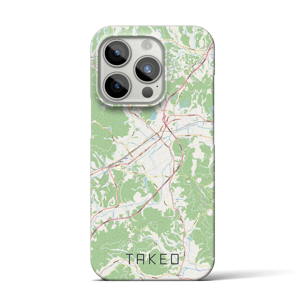 【武雄】地図柄iPhoneケース（バックカバータイプ・ナチュラル）iPhone 15 Pro 用
