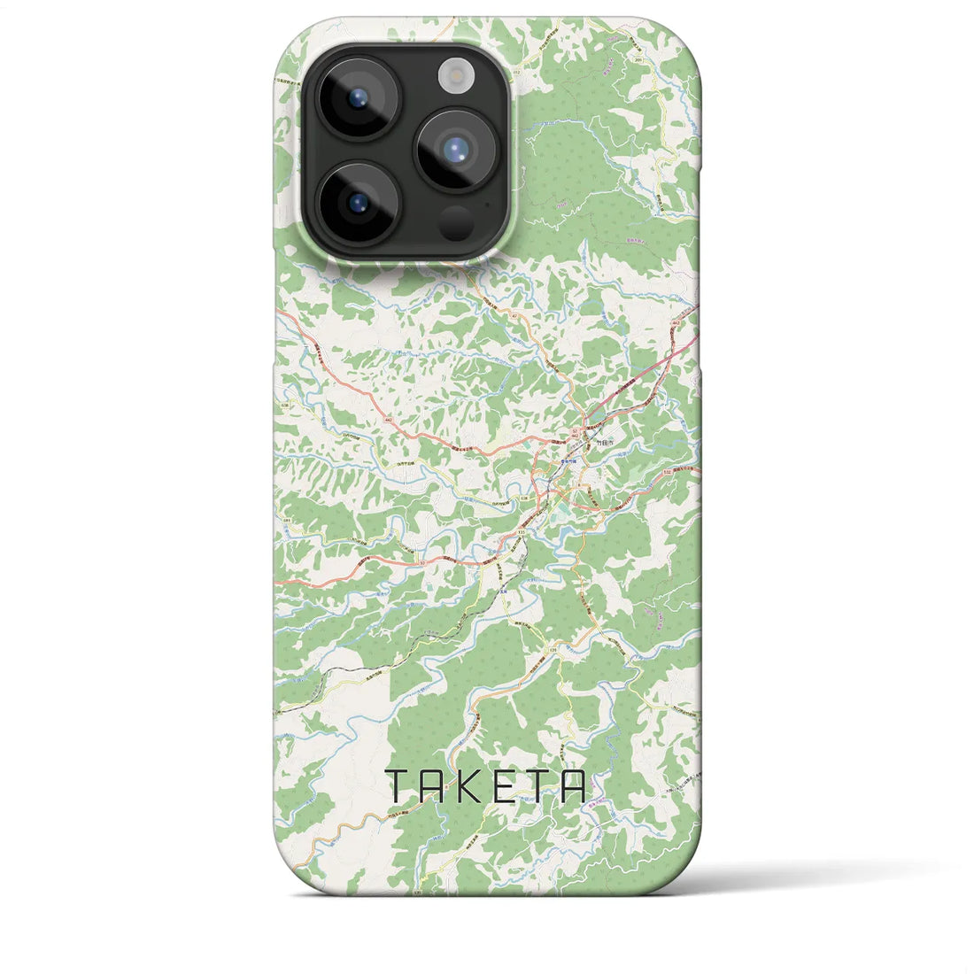 【竹田】地図柄iPhoneケース（バックカバータイプ・ナチュラル）iPhone 15 Pro Max 用