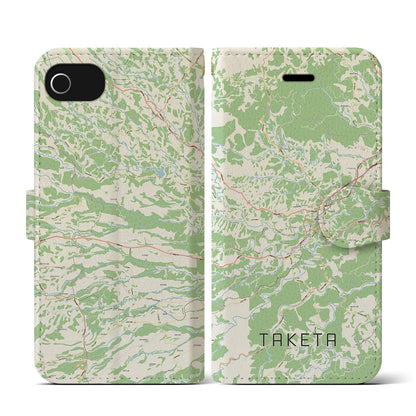 【竹田（大分県）】地図柄iPhoneケース（手帳タイプ）ナチュラル・iPhone SE（第3 / 第2世代） / 8 / 7 / 6s / 6 用