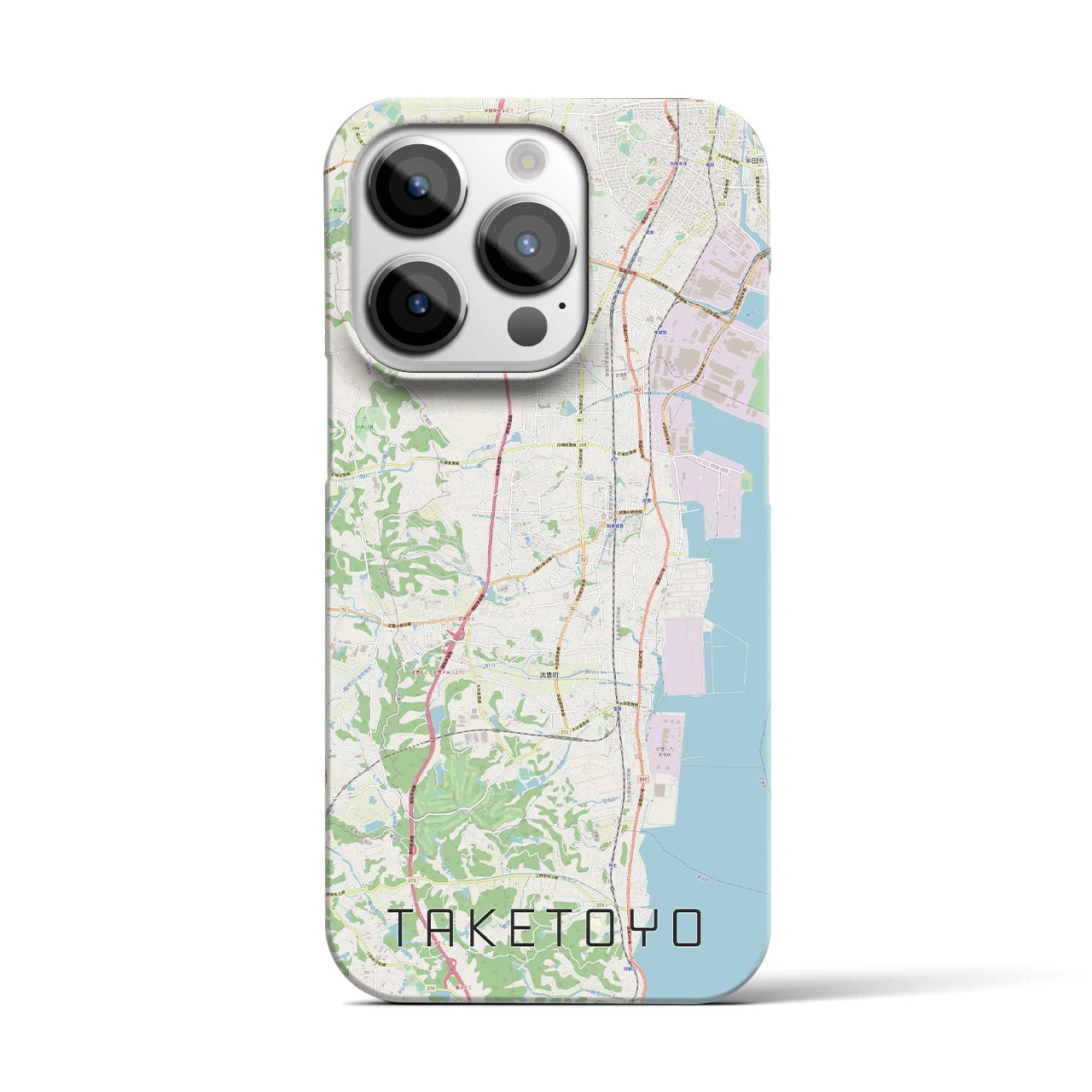 【武豊】地図柄iPhoneケース（バックカバータイプ・ナチュラル）iPhone 14 Pro 用