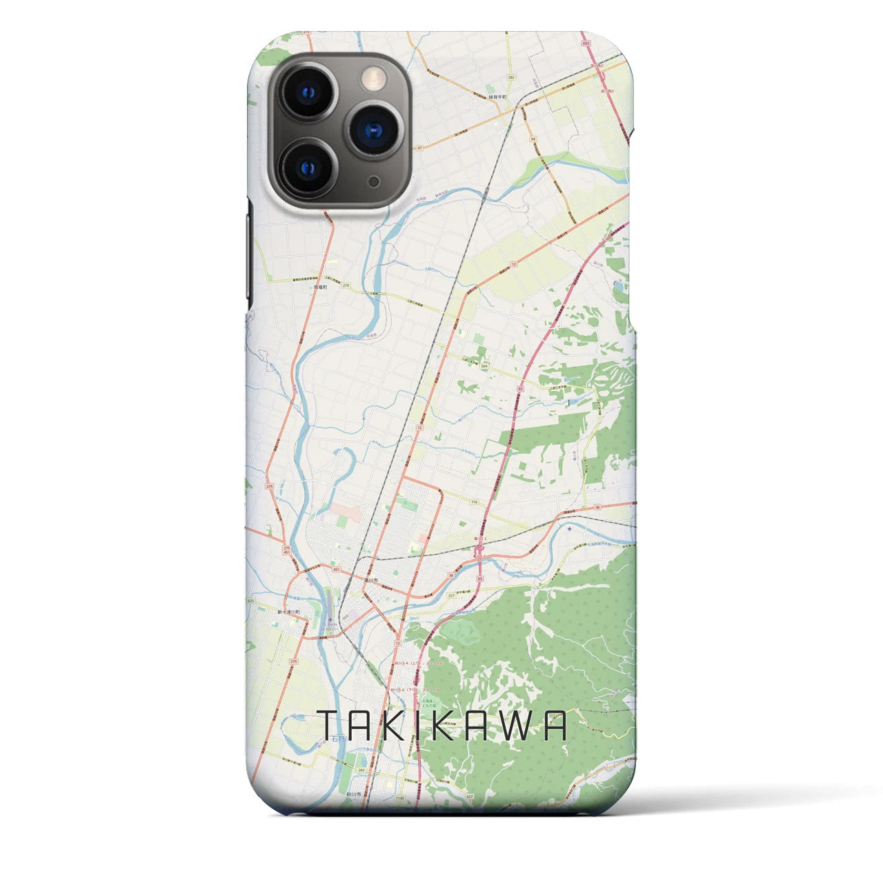 【滝川】地図柄iPhoneケース（バックカバータイプ・ナチュラル）iPhone 11 Pro Max 用