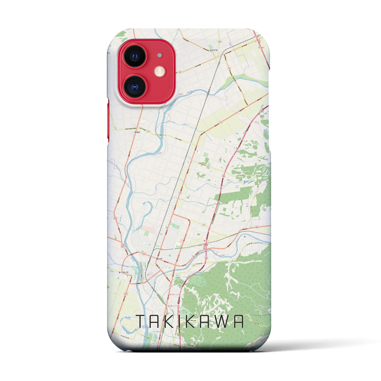 【滝川】地図柄iPhoneケース（バックカバータイプ・ナチュラル）iPhone 11 用