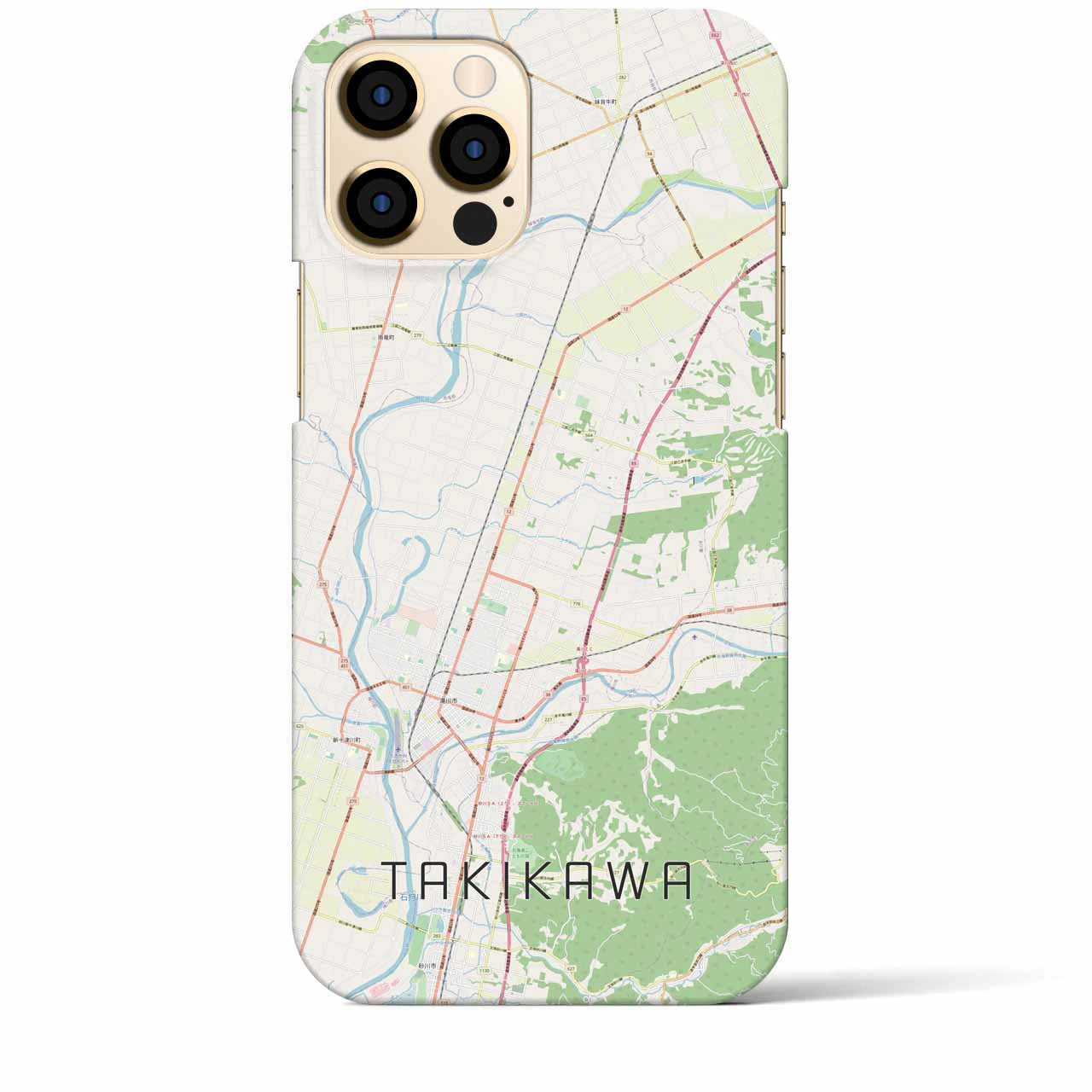 【滝川】地図柄iPhoneケース（バックカバータイプ・ナチュラル）iPhone 12 Pro Max 用