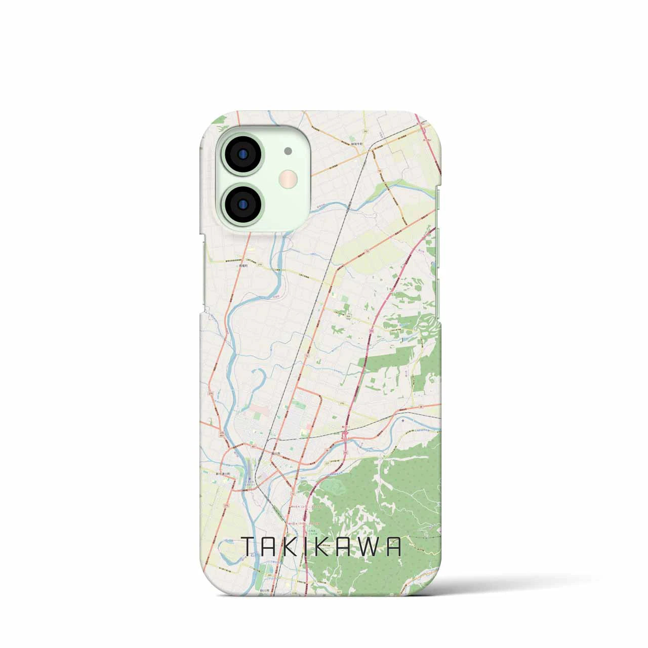 【滝川】地図柄iPhoneケース（バックカバータイプ・ナチュラル）iPhone 12 mini 用