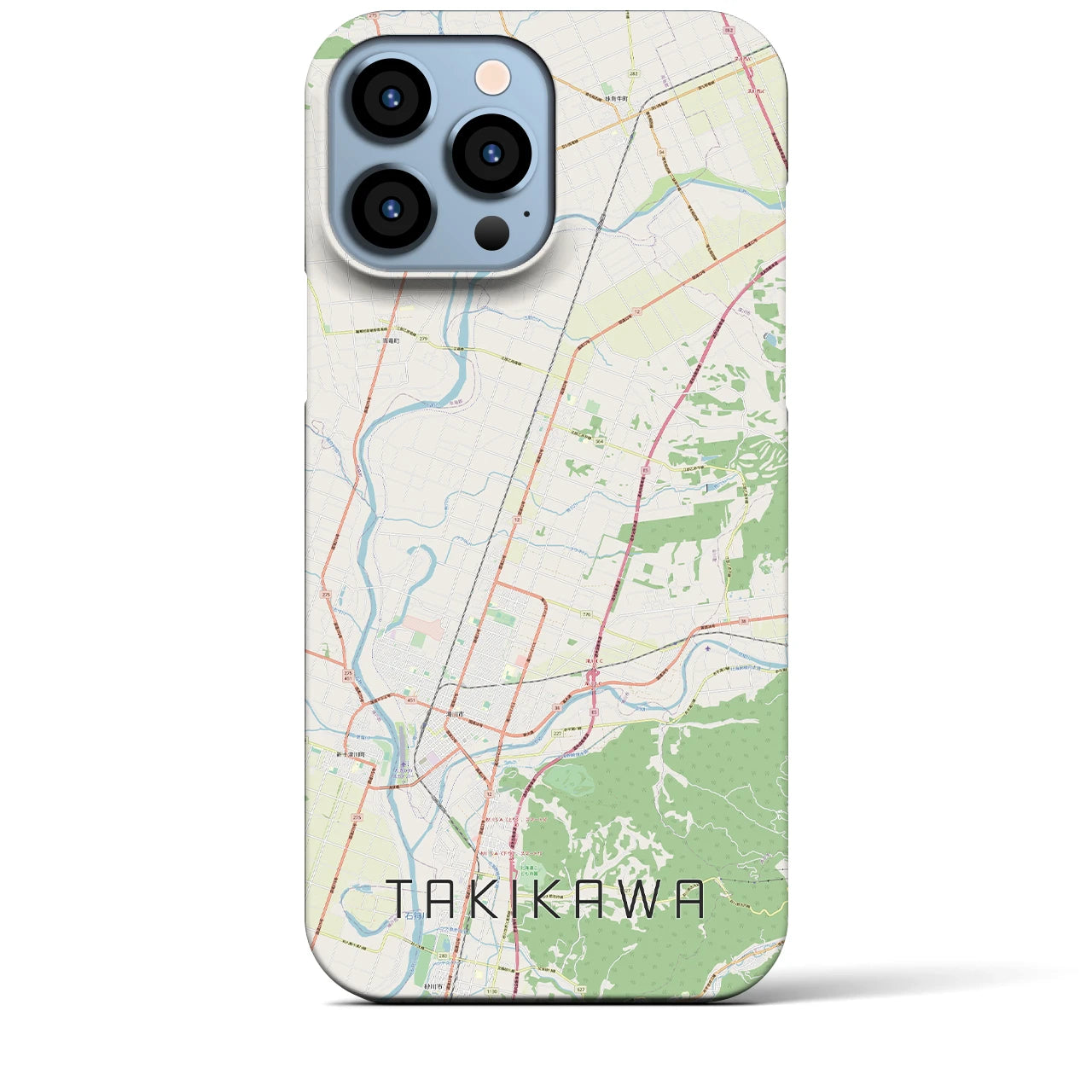 【滝川】地図柄iPhoneケース（バックカバータイプ・ナチュラル）iPhone 13 Pro Max 用