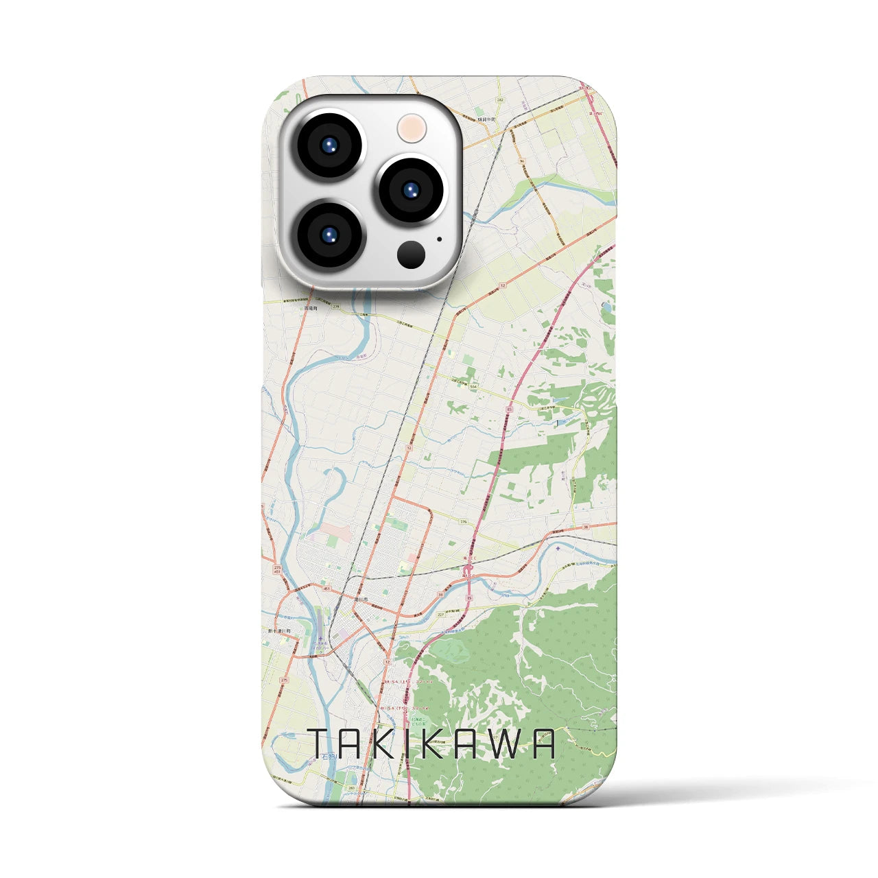 【滝川】地図柄iPhoneケース（バックカバータイプ・ナチュラル）iPhone 13 Pro 用