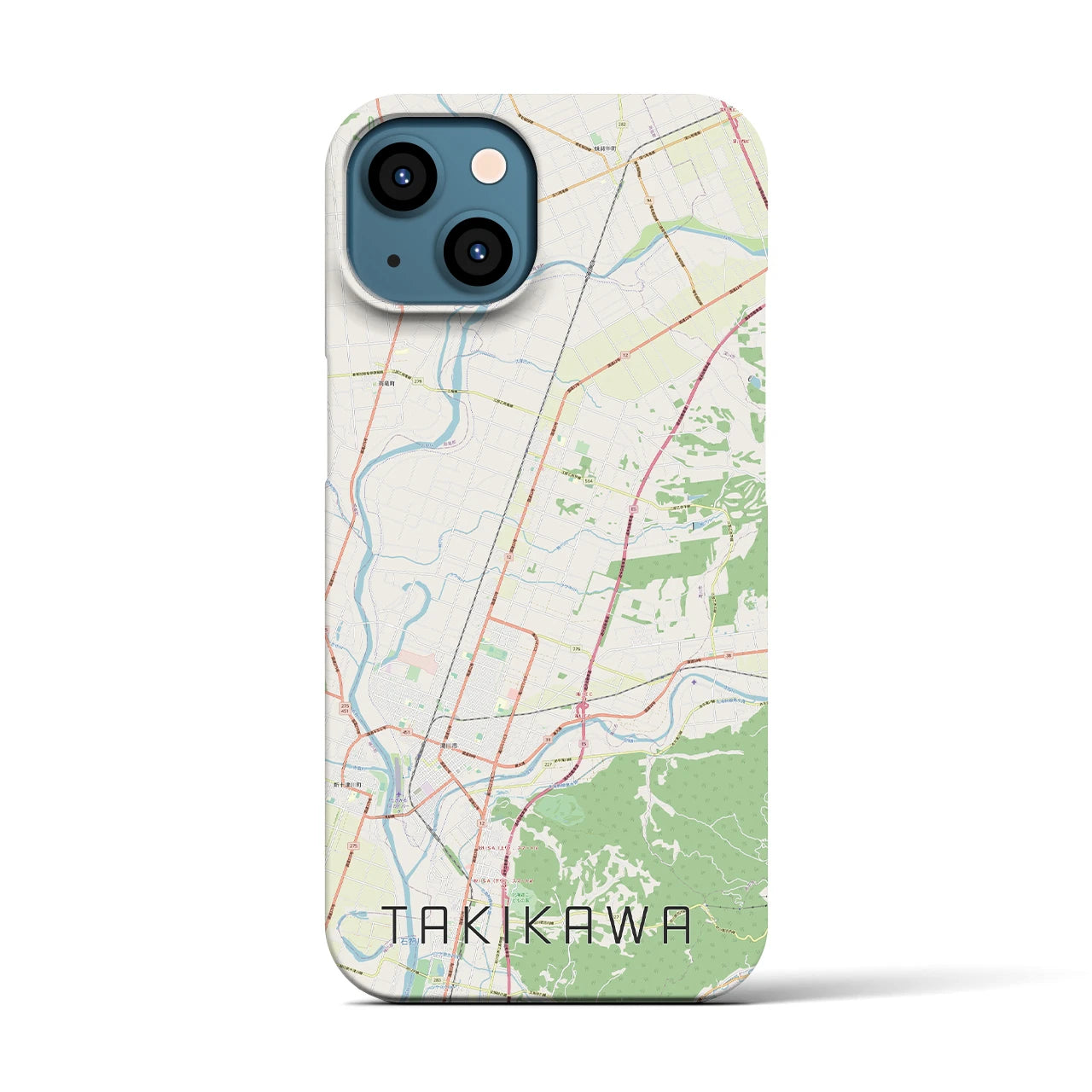 【滝川】地図柄iPhoneケース（バックカバータイプ・ナチュラル）iPhone 13 用