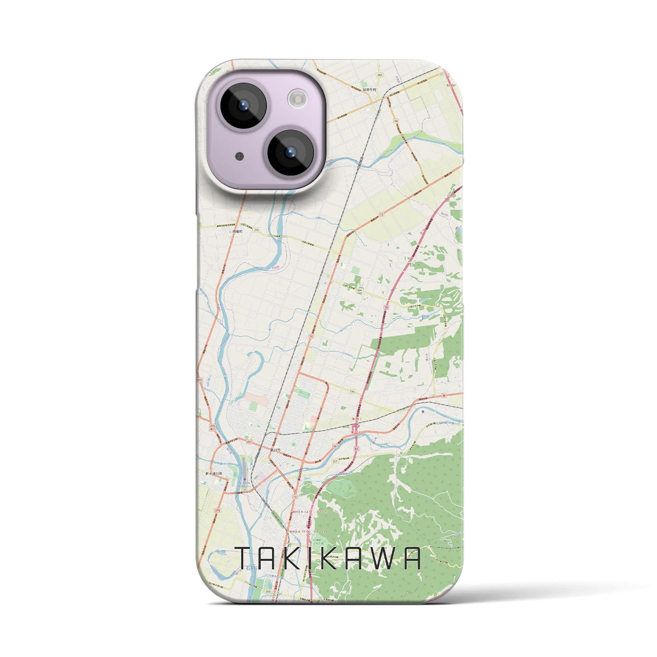 【滝川】地図柄iPhoneケース（バックカバータイプ・ナチュラル）iPhone 14 用