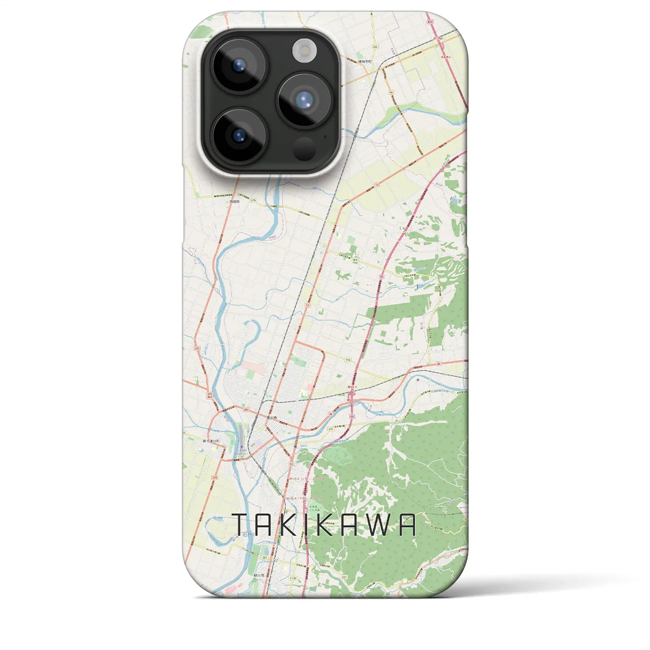 【滝川】地図柄iPhoneケース（バックカバータイプ・ナチュラル）iPhone 15 Pro Max 用