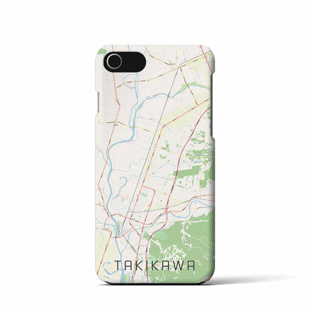 【滝川】地図柄iPhoneケース（バックカバータイプ・ナチュラル）iPhone SE（第3 / 第2世代） / 8 / 7 / 6s / 6 用