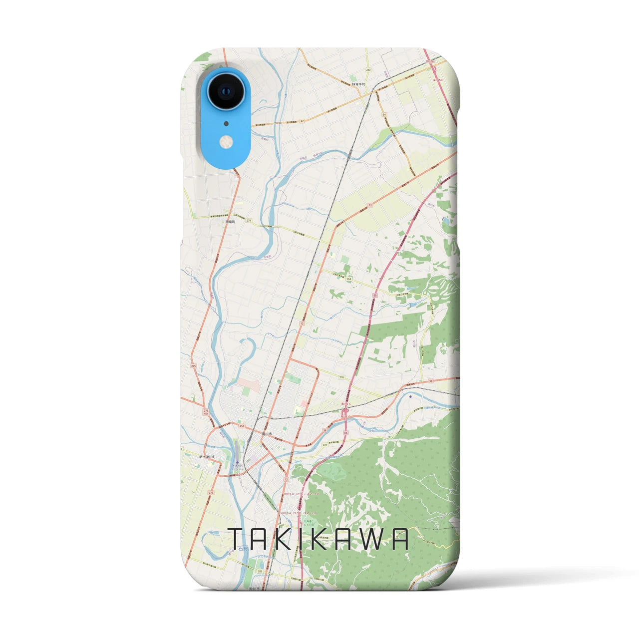 【滝川】地図柄iPhoneケース（バックカバータイプ・ナチュラル）iPhone XR 用