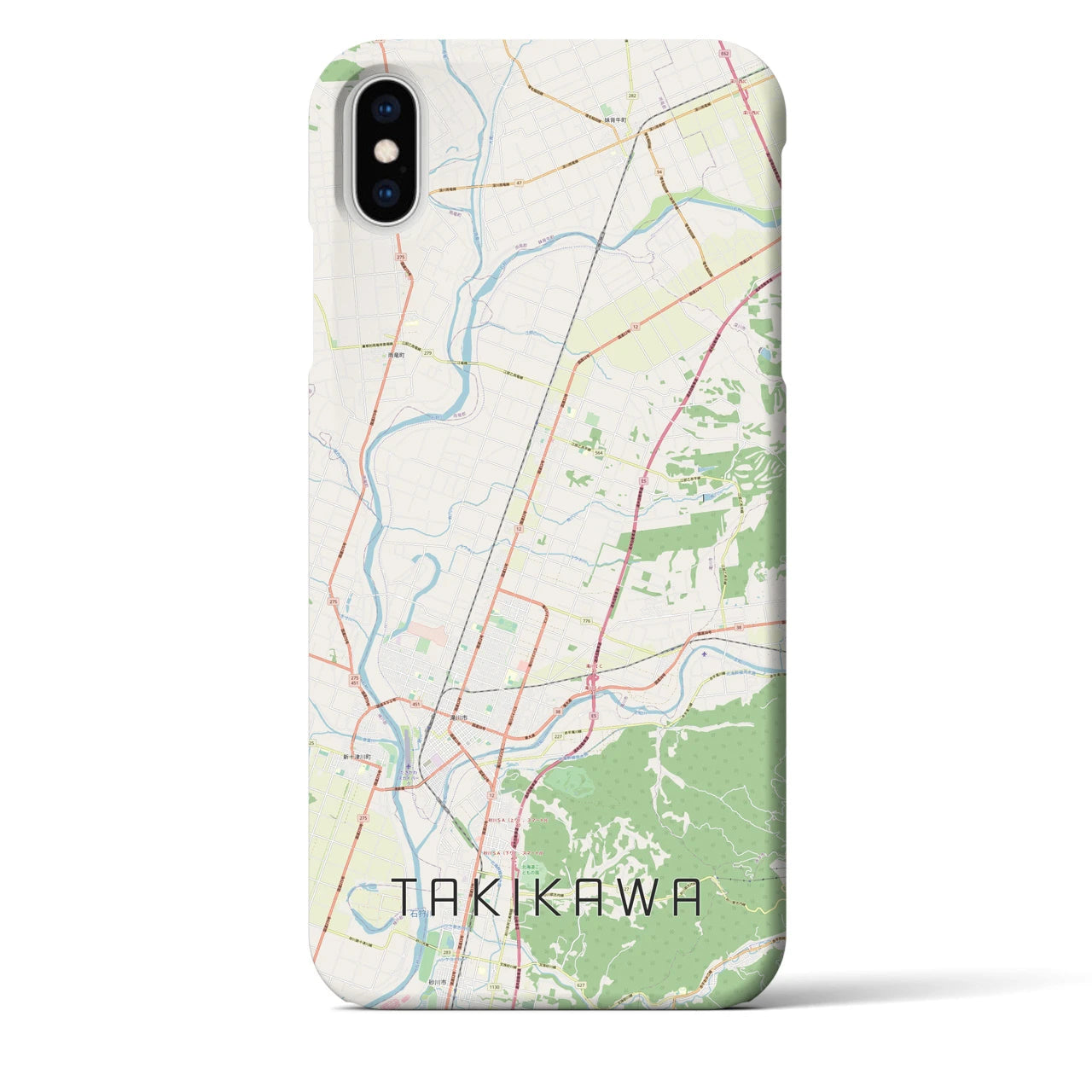 【滝川】地図柄iPhoneケース（バックカバータイプ・ナチュラル）iPhone XS Max 用