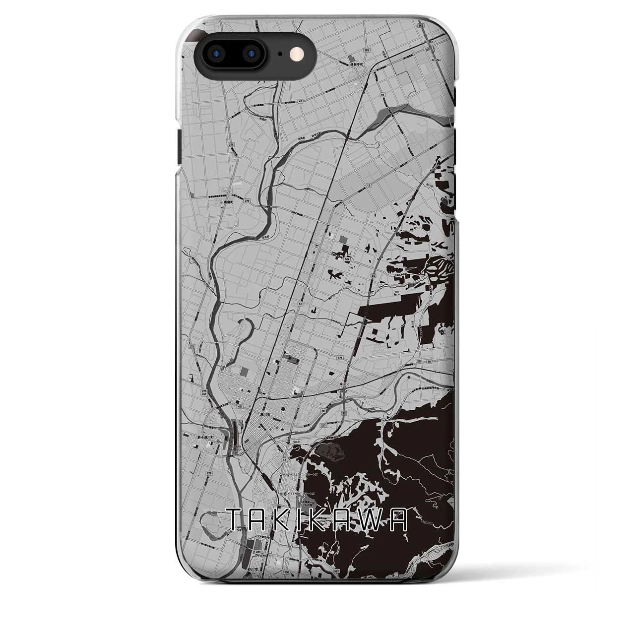 【滝川】地図柄iPhoneケース（クリアタイプ・モノトーン）iPhone 8Plus /7Plus / 6sPlus / 6Plus 用