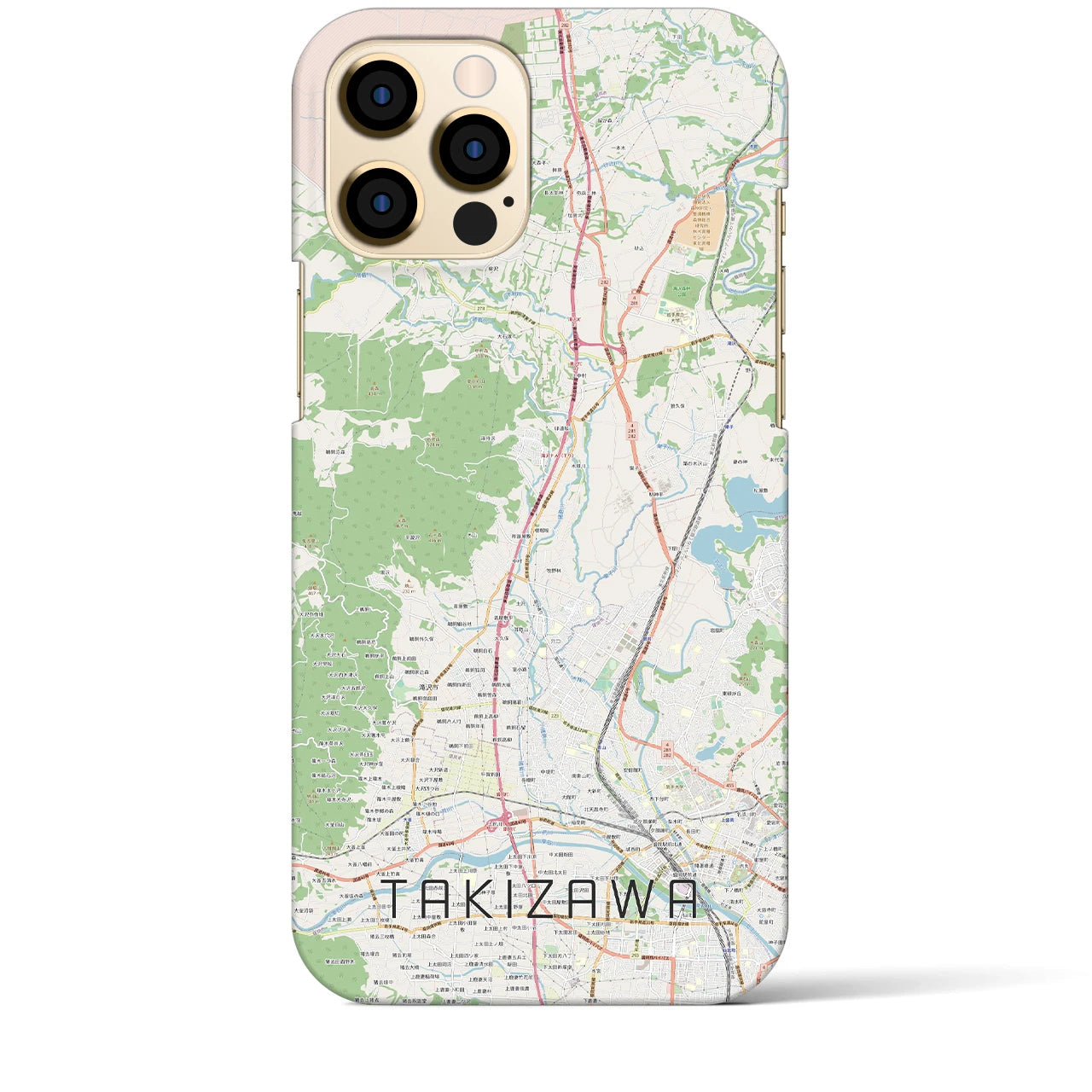 【滝沢】地図柄iPhoneケース（バックカバータイプ・ナチュラル）iPhone 12 Pro Max 用