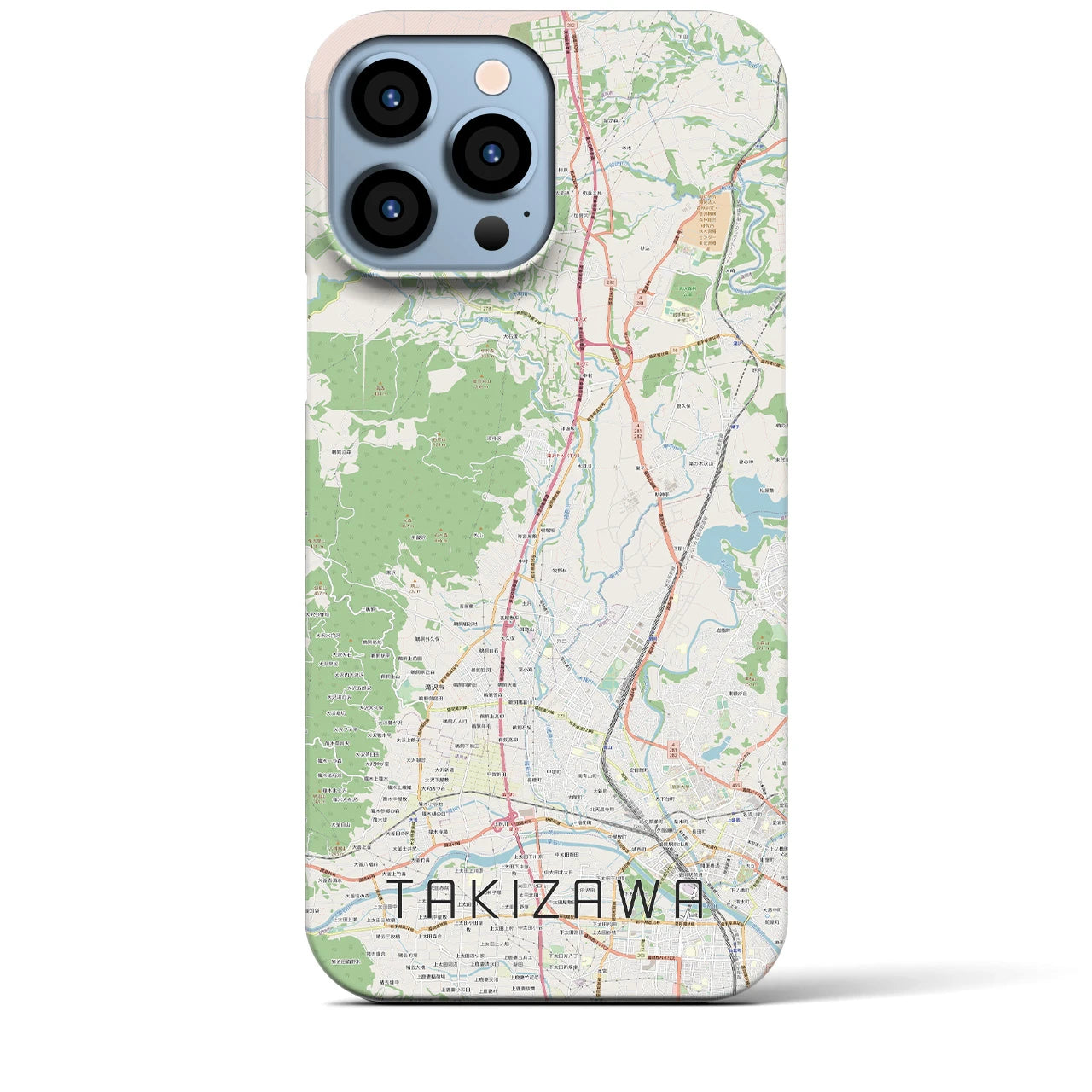 【滝沢】地図柄iPhoneケース（バックカバータイプ・ナチュラル）iPhone 13 Pro Max 用