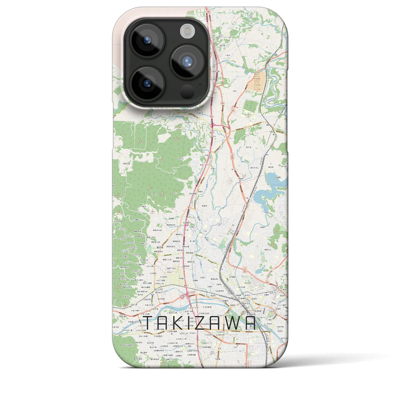 【滝沢】地図柄iPhoneケース（バックカバータイプ・ナチュラル）iPhone 15 Pro Max 用