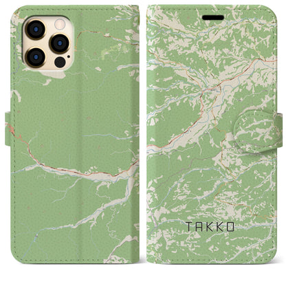 【田子（青森県）】地図柄iPhoneケース（手帳タイプ）ナチュラル・iPhone 12 Pro Max 用