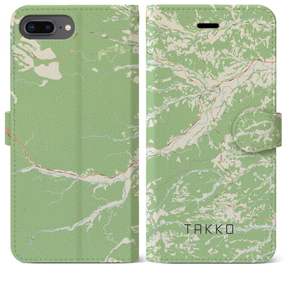 【田子（青森県）】地図柄iPhoneケース（手帳タイプ）ナチュラル・iPhone 8Plus /7Plus / 6sPlus / 6Plus 用